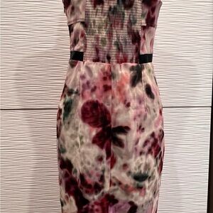 Moulinette Soeurs Pink Red Strapless Sheath Dress